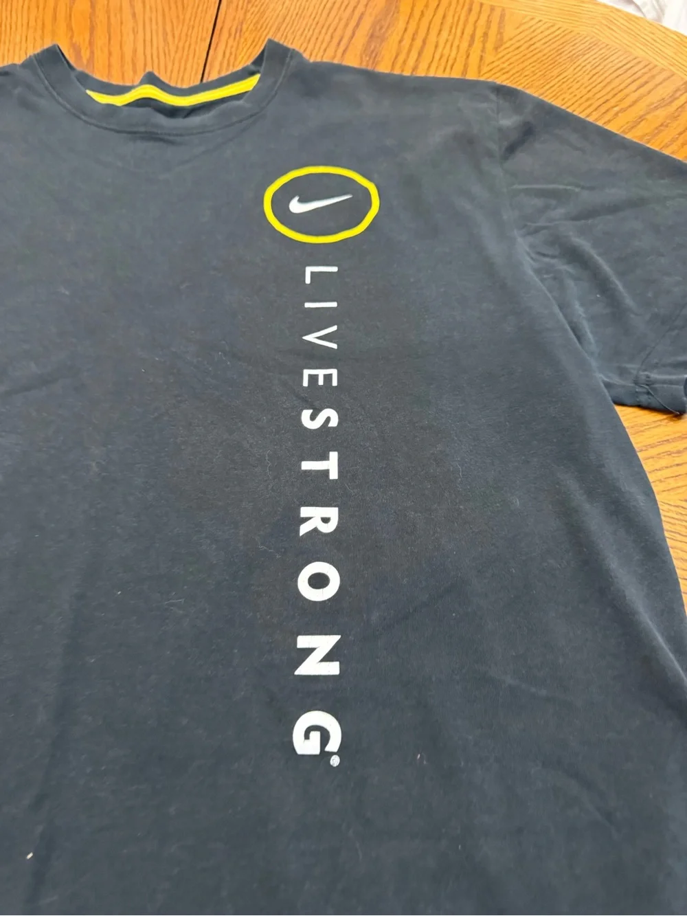 Nike Black Livestrong Short Sleeve Tee with Yellow Accents